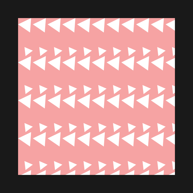 Salmon pink triangles pattern Geometric design by Kirovair