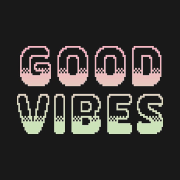 Good Vibes Classic Video Game Graphic Lime Peach Gradient by ArtHouseFlunky