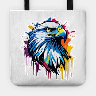 Eagle Head Dripping Rainbow Graffiti Tote