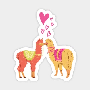 Cute Will You Be My Llamentine Romantic Animal Pun for Valentines Magnet