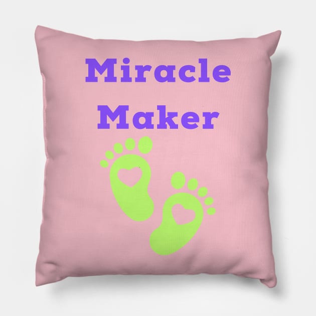 Miracle Maker Surrogate Mother Cute T-shirt Pillow by Trend Spotter Design