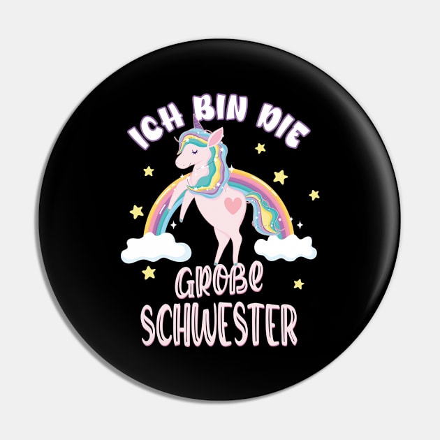 Ich bin die große Schwester Einorn Pin by Foxxy Merch