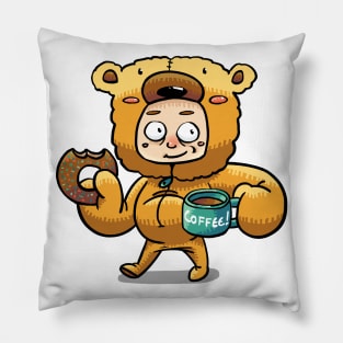 Beary Tired Bear Needs His Coffee Pillow