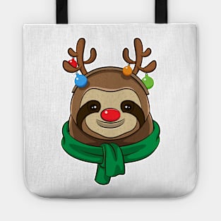 Cute The Red-Nosed Sloth Reindeer Tote