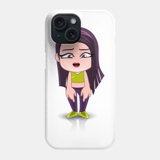 brown eyes beautiful girl cartoon character for young kids Phone Case