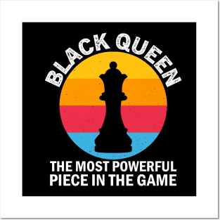 Black Queen Most Powerful Piece In The Game Chess Poster