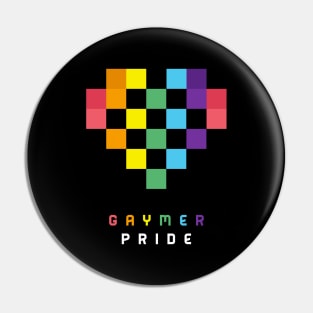 Gaymer Pride Pixel Heart LGBT Month Gift Pin