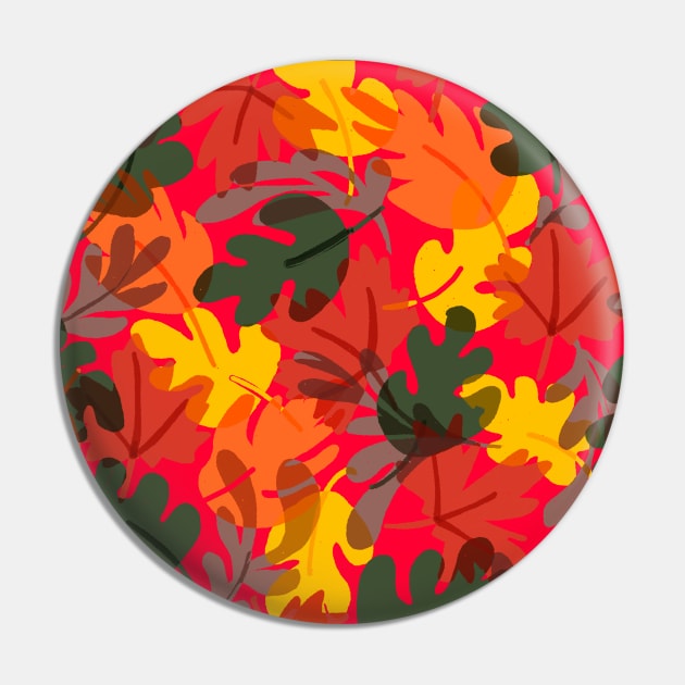 Autumn leaves pattern in red Pin by covostudio