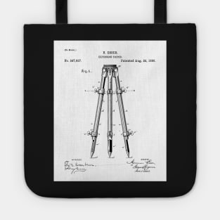 Surveyor Tripod Patent - Land Surveying Geology Geography Art - White Tote