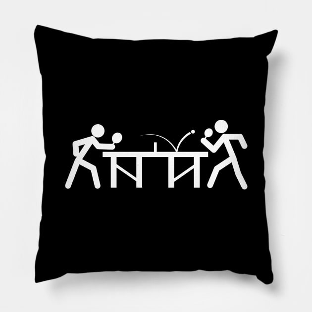 Ping Pong Table Tennis Stick Figures Player Pillow by theperfectpresents