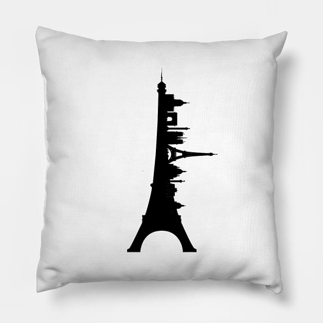 Paris Eiffel Tower Skyline Travel Tourism Pillow by LuisP96