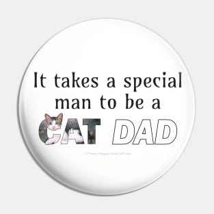 It takes a special man to be a cat dad - tabby cat oil painting word art Pin