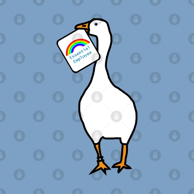 Goose with Stolen Essential Employee Rainbow Card by ellenhenryart