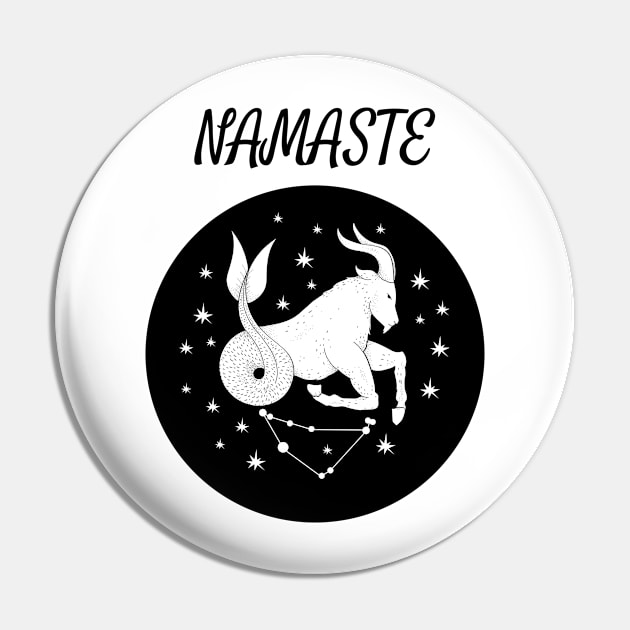 Namaste Capricorn Pin by DesignIndex