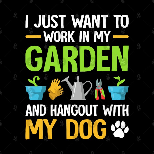 Gardening & Dog Funny Plant Lover Men Women Garden Gardener by Mitsue Kersting