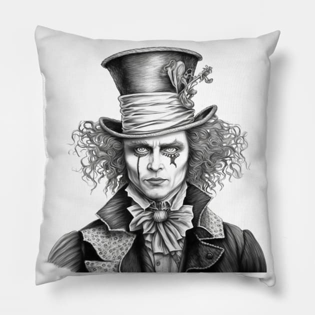 The Mad Hatter Alice in Wonderland Pillow by tfortwo