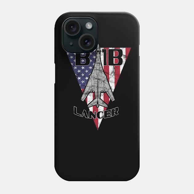 B-1 Lancer Bomber Patriotic Vintage Design Phone Case by DesignedForFlight