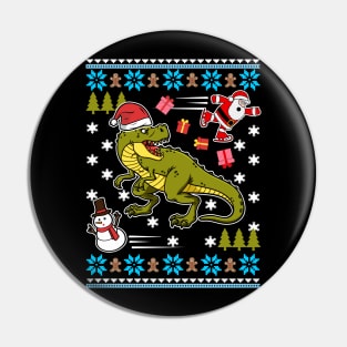 Funny Dinosaur Christmas Sweater Pin