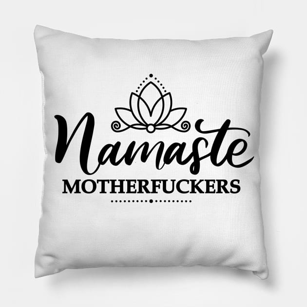 Funny Namaste Spiritual Design Pillow by Nirvanax Studio