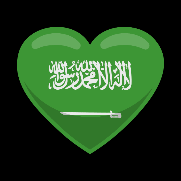 Saudi Arabia Flag Heart by SunburstGeo