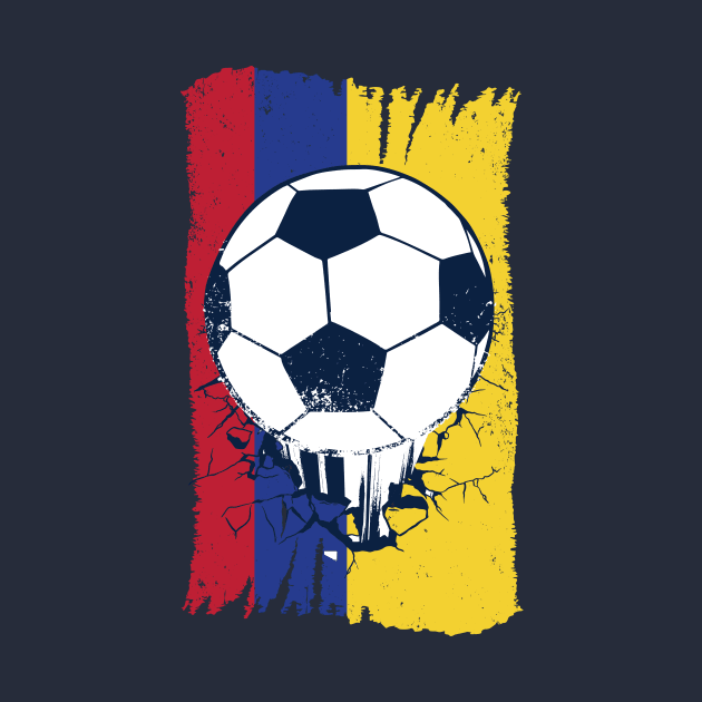 Vintage Ecuadorian Flag with Football // Retro Ecuador Soccer by SLAG_Creative