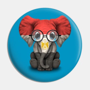 Baby Elephant with Glasses and Egyptian Flag Pin