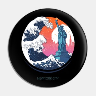 Wave Statue of liberty Pin