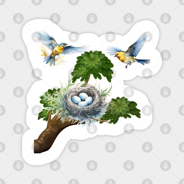 Birds nest Magnet by designfurry 