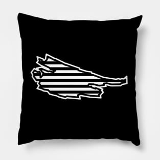 Saturna Island Silhouette in Black and White Stripes - Simple Line Pattern - Saturna Island Pillow