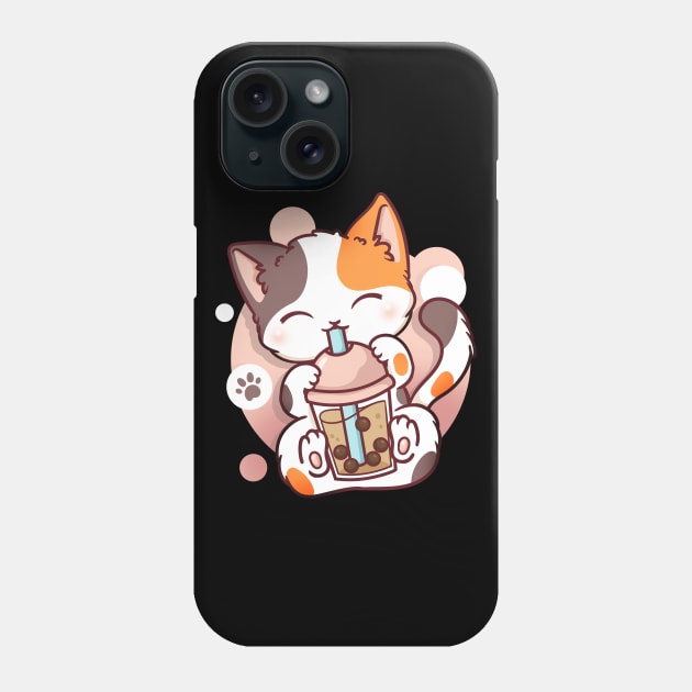 Cat Boba Bubble Tea Anime Kawaii Neko Phone Case by CreativeGiftShop