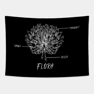 Flora Wildflower Bloom Flora Vintage Since Retro Tapestry