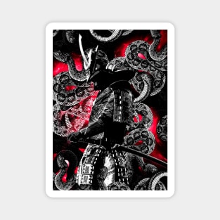 Samurai RED snakes Magnet