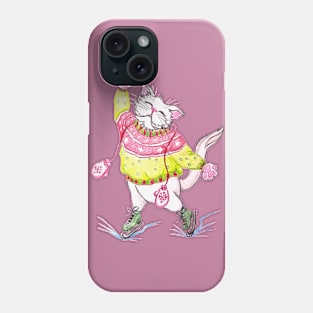 cat on skates Phone Case