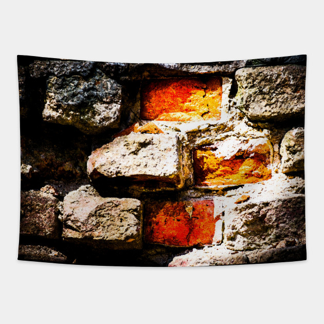 Shining Red Bricks Brick Wall Tapestry Teepublic