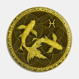 Zodiac Pisces Brown Pin