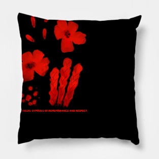 Poppy Fields: Symbols of Remembrance and Respect. Pillow