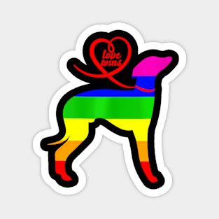 Love Wins Italian Greyhound  LGBT Pride Magnet