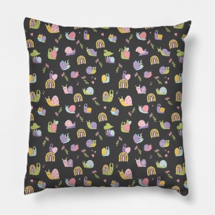 cute spring snails and flowers. Pillow