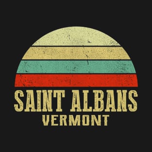 SAINT ALBANS VERMONT Vintage Retro Sunset T-Shirt