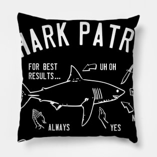 Beach Shark Patrol - Myrtle Beach SC - White Pillow