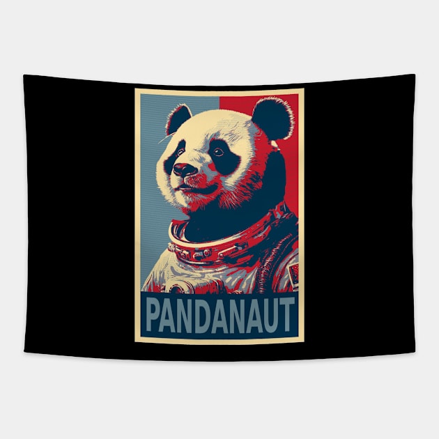 Pandanaut Funny Panda Astronaut HOPE Tapestry by DesignArchitect