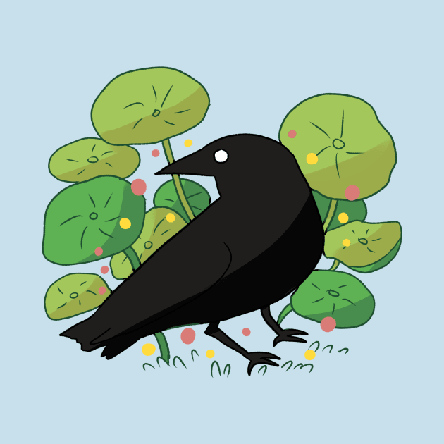 Crow and plants by Mayarart