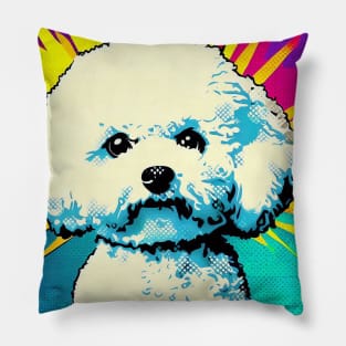 Bichon Frise pop art Pillow