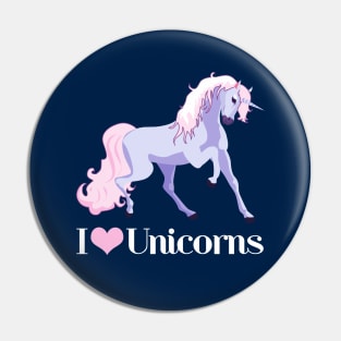 I Love Unicorns Pin