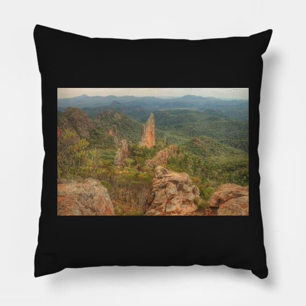 Rocky volcanic landscape Pillow by Michaelm43