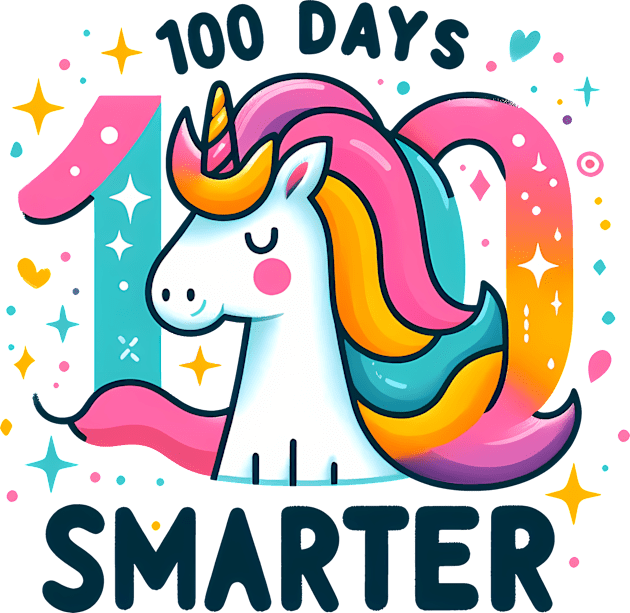 100 days smarter, proud unicorn Kids T-Shirt by ANSAN