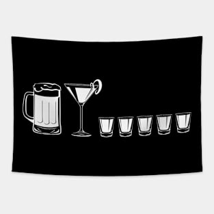 Stick Figure Family - Alcohol Themed - 5 Shots Tapestry