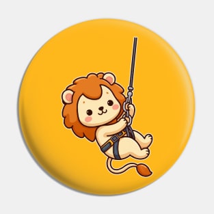 Funny lion Abseiling Pin