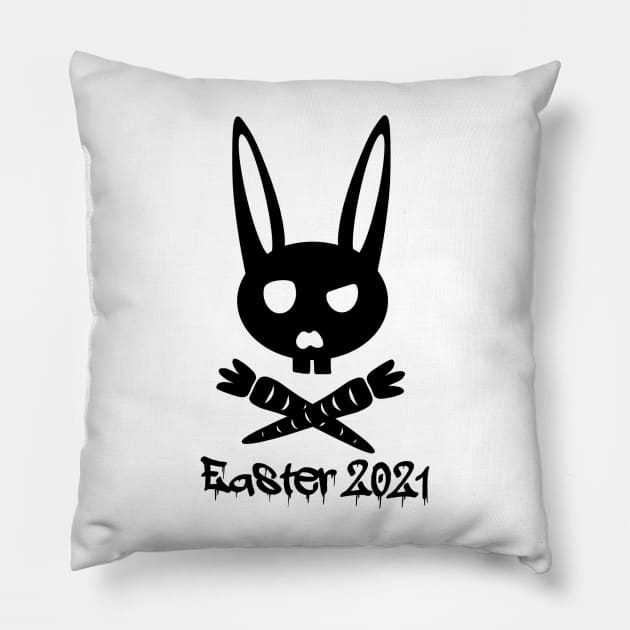 Easter Bunny Skull & Crossbones Pillow by faiiryliite