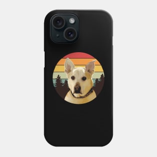 SHIBA MIX DOG FOREST RETRO PINES SUNSET Phone Case